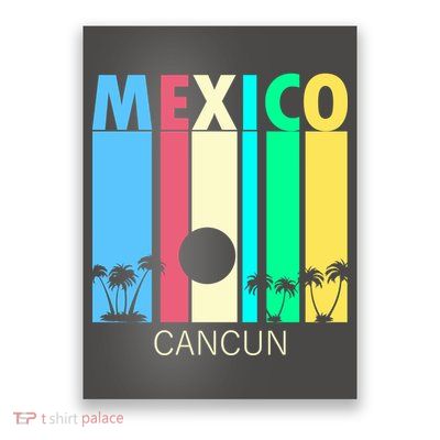 Retro Cancun Mexico Poster