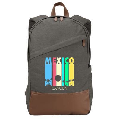 Retro Cancun Mexico Cotton Canvas Backpack