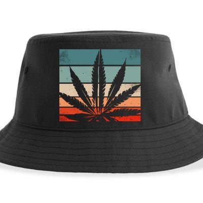 Retro Cannabis Sustainable Bucket Hat
