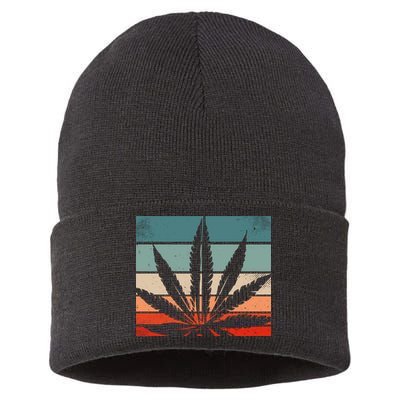 Retro Cannabis Sustainable Knit Beanie