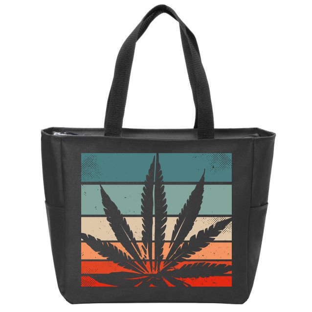 Retro Cannabis Zip Tote Bag