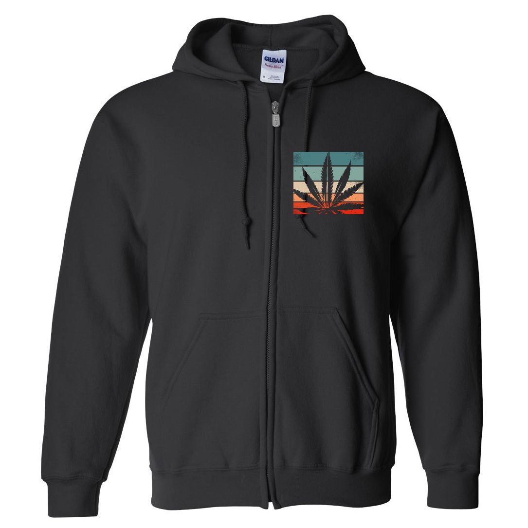 Retro Cannabis Full Zip Hoodie