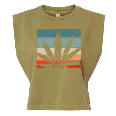 Retro Cannabis Garment-Dyed Women's Muscle Tee