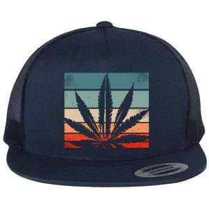 Retro Cannabis Flat Bill Trucker Hat