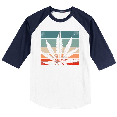 Retro Cannabis Baseball Sleeve Shirt