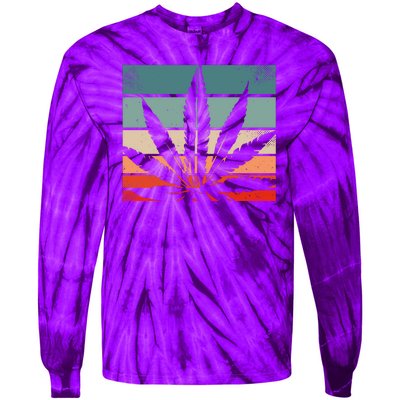 Retro Cannabis Tie-Dye Long Sleeve Shirt