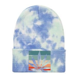 Retro Cannabis Tie Dye 12in Knit Beanie