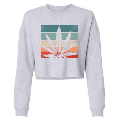 Retro Cannabis Cropped Pullover Crew