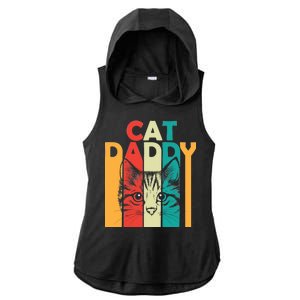 Retro Cat Daddy Ladies PosiCharge Tri-Blend Wicking Draft Hoodie Tank