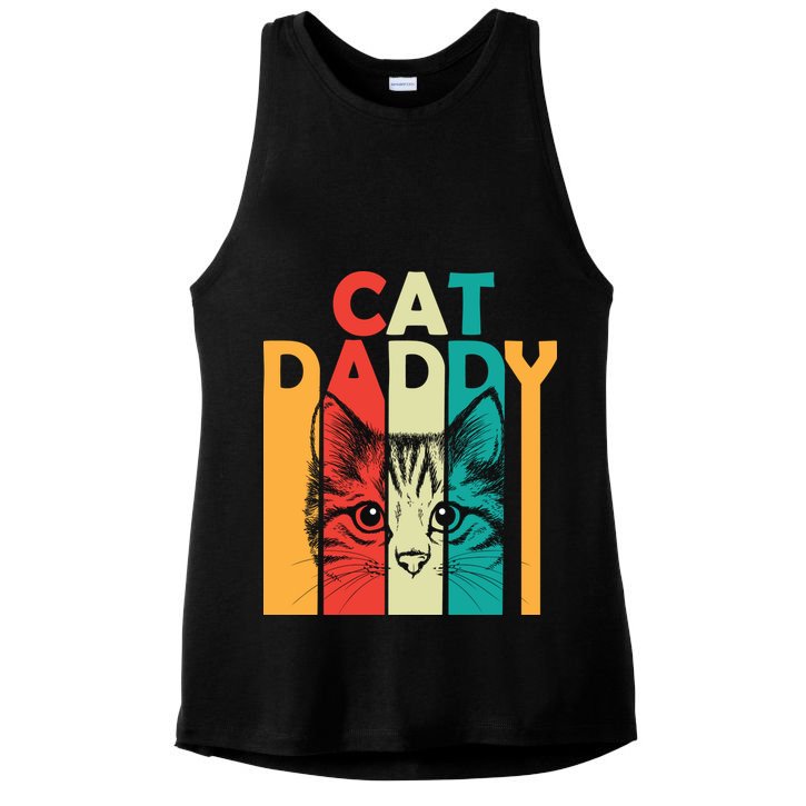 Retro Cat Daddy Ladies PosiCharge Tri-Blend Wicking Tank