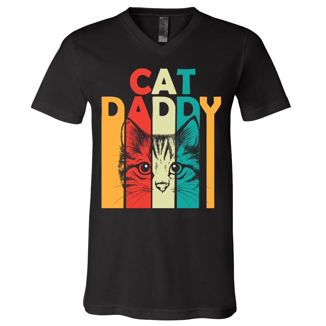 Retro Cat Daddy V-Neck T-Shirt