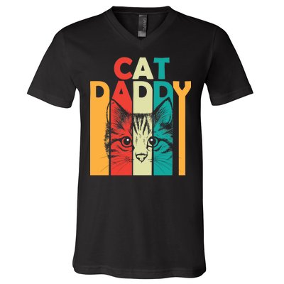 Retro Cat Daddy V-Neck T-Shirt