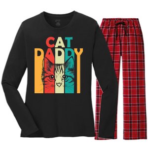 Retro Cat Daddy Women's Long Sleeve Flannel Pajama Set 