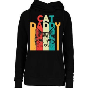 Retro Cat Daddy Womens Funnel Neck Pullover Hood