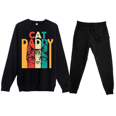 Retro Cat Daddy Premium Crewneck Sweatsuit Set