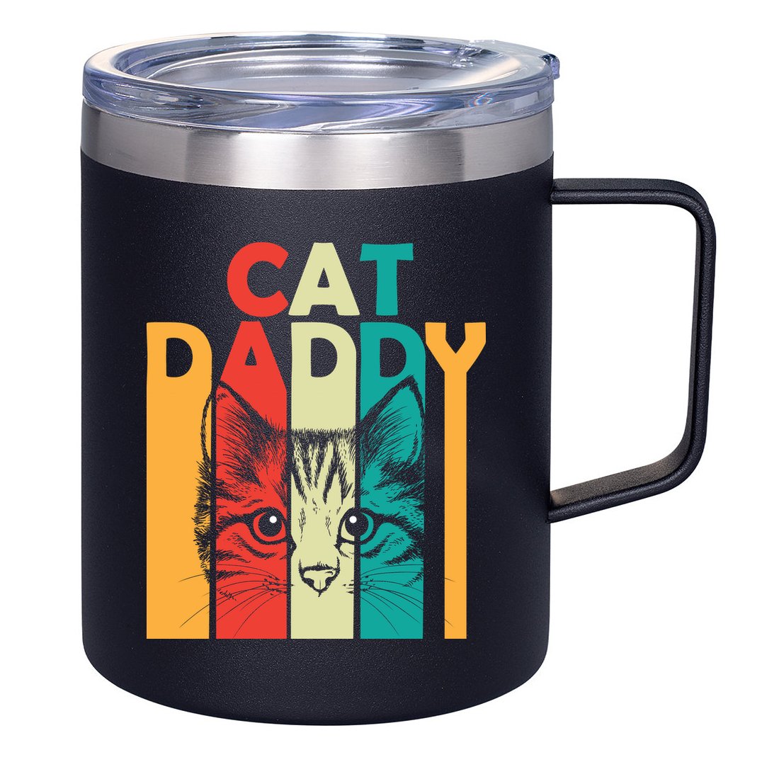 Retro Cat Daddy 12oz Stainless Steel Coffee Mug