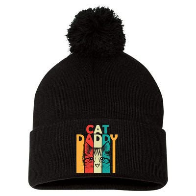 Retro Cat Daddy Pom Pom 12in Knit Beanie