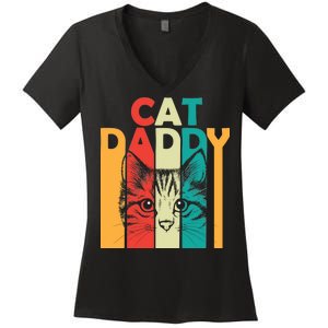 Retro Cat Daddy Women's V-Neck T-Shirt