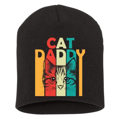 Retro Cat Daddy Short Acrylic Beanie