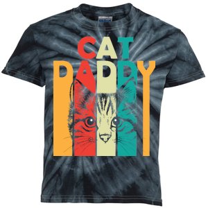 Retro Cat Daddy Kids Tie-Dye T-Shirt