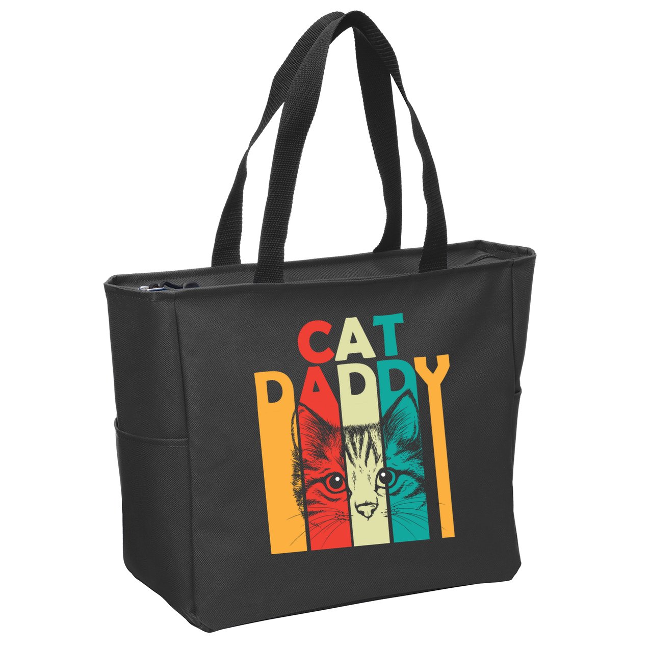 Retro Cat Daddy Zip Tote Bag
