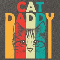 Retro Cat Daddy Cotton Canvas Backpack