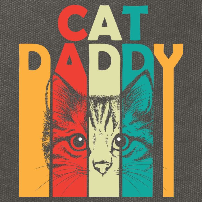 Retro Cat Daddy Cotton Canvas Backpack