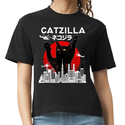 Retro Catzilla Attack Comfort Colors Boxy T-Shirt
