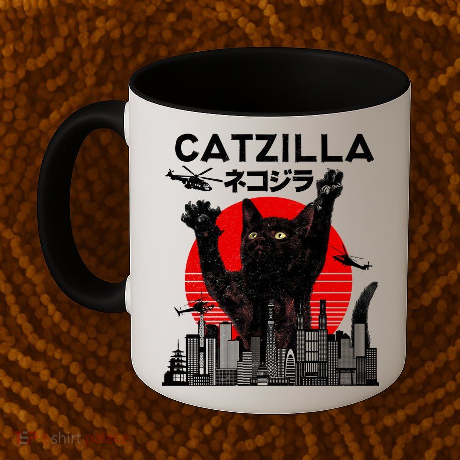 Retro Catzilla Attack Coffee Mug