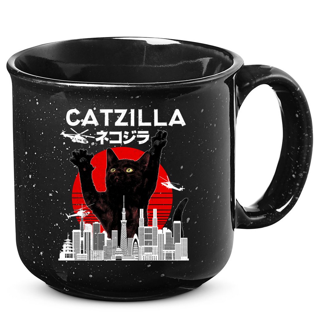 Retro Catzilla Attack 15oz Campfire Ceramic Mug