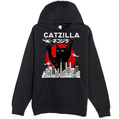 Retro Catzilla Attack Premium Pullover Hoodie