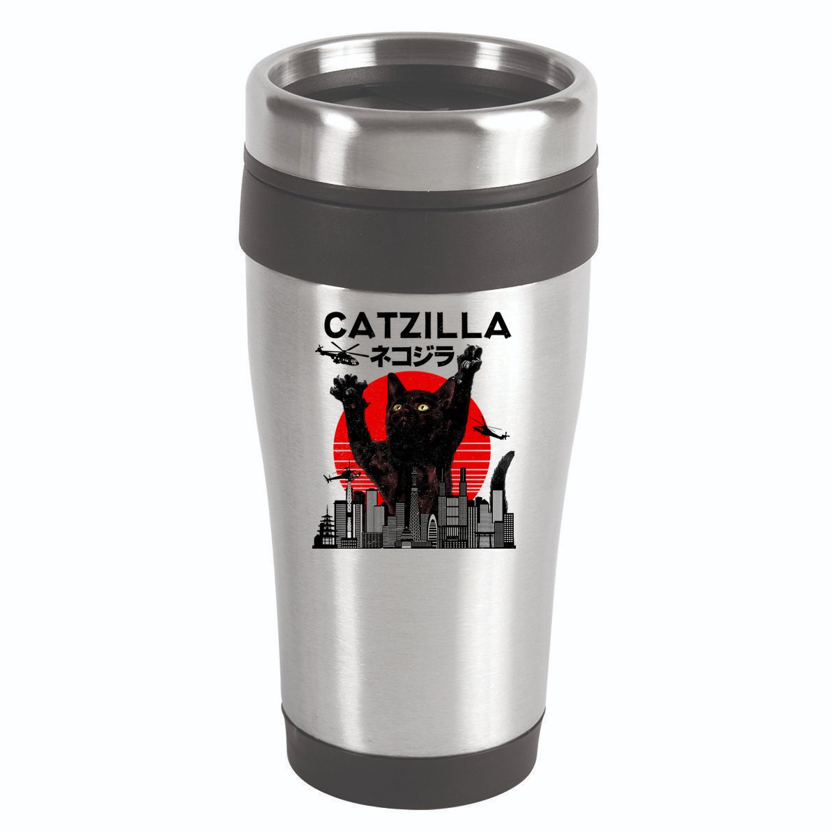 Retro Catzilla Attack 16oz Travel Tumbler