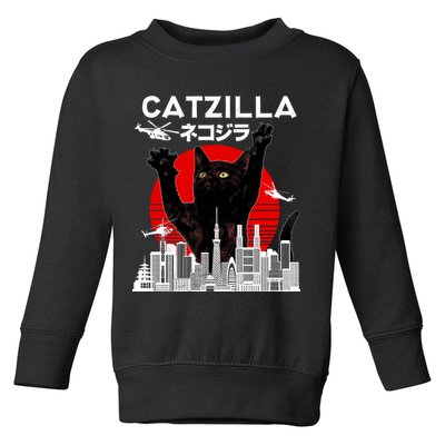 Retro Catzilla Attack Toddler Sweatshirt