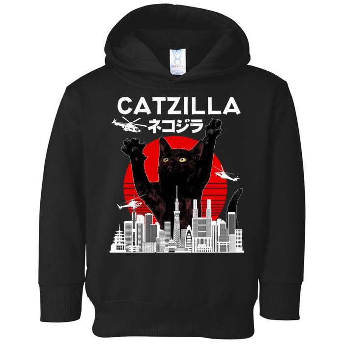 Retro Catzilla Attack Toddler Hoodie