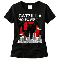 Retro Catzilla Attack Womens T-Shirt