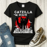 Retro Catzilla Attack Womens T-Shirt