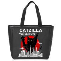 Retro Catzilla Attack Zip Tote Bag