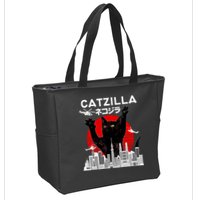 Retro Catzilla Attack Zip Tote Bag