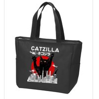 Retro Catzilla Attack Zip Tote Bag