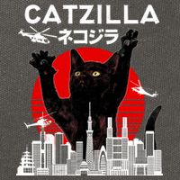 Retro Catzilla Attack Cotton Canvas Backpack