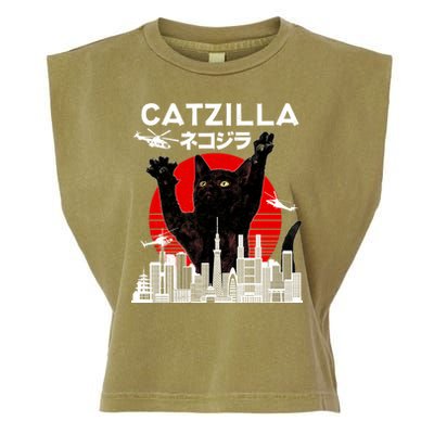 Retro Catzilla Attack Garment-Dyed Women's Muscle Tee