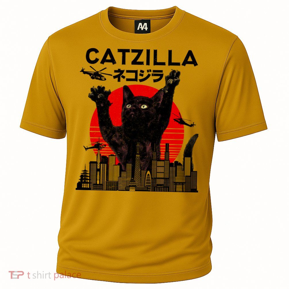Retro Catzilla Attack Cooling Performance Crew T-Shirt