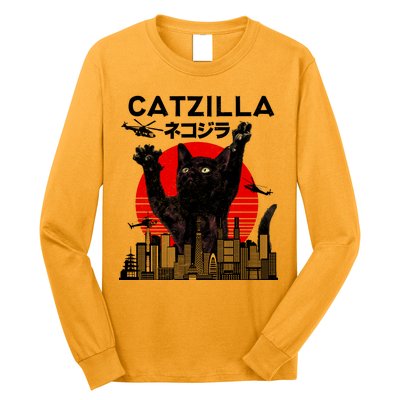 Retro Catzilla Attack Long Sleeve Shirt