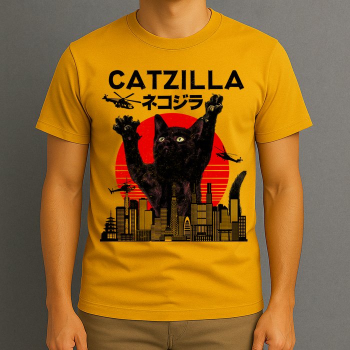 Retro Catzilla Attack T-Shirt