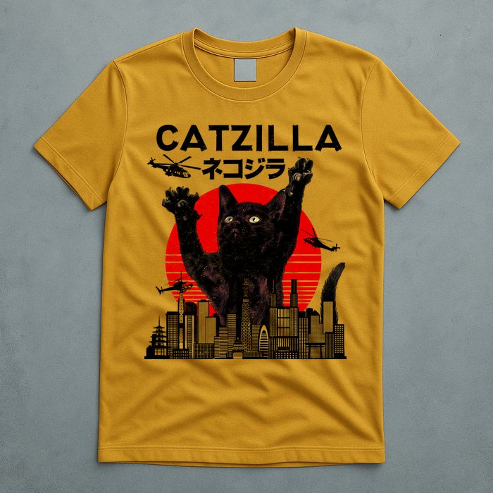 Retro Catzilla Attack T-Shirt
