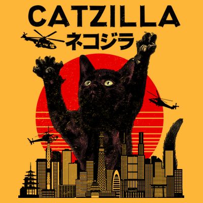Retro Catzilla Attack T-Shirt