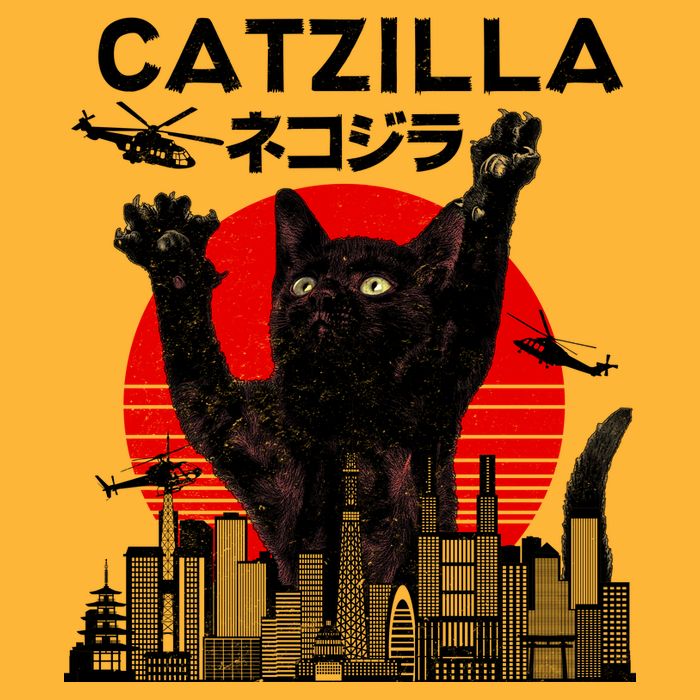 Retro Catzilla Attack T-Shirt