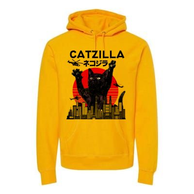 Retro Catzilla Attack Premium Hoodie