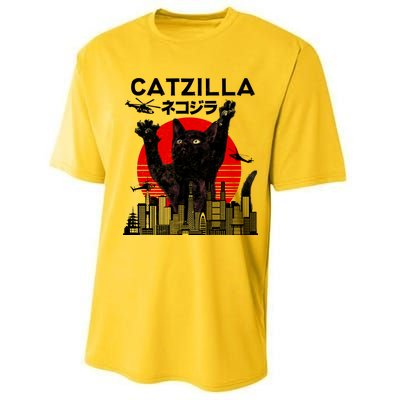 Retro Catzilla Attack Performance Sprint T-Shirt