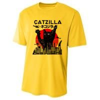 Retro Catzilla Attack Youth Performance Sprint T-Shirt